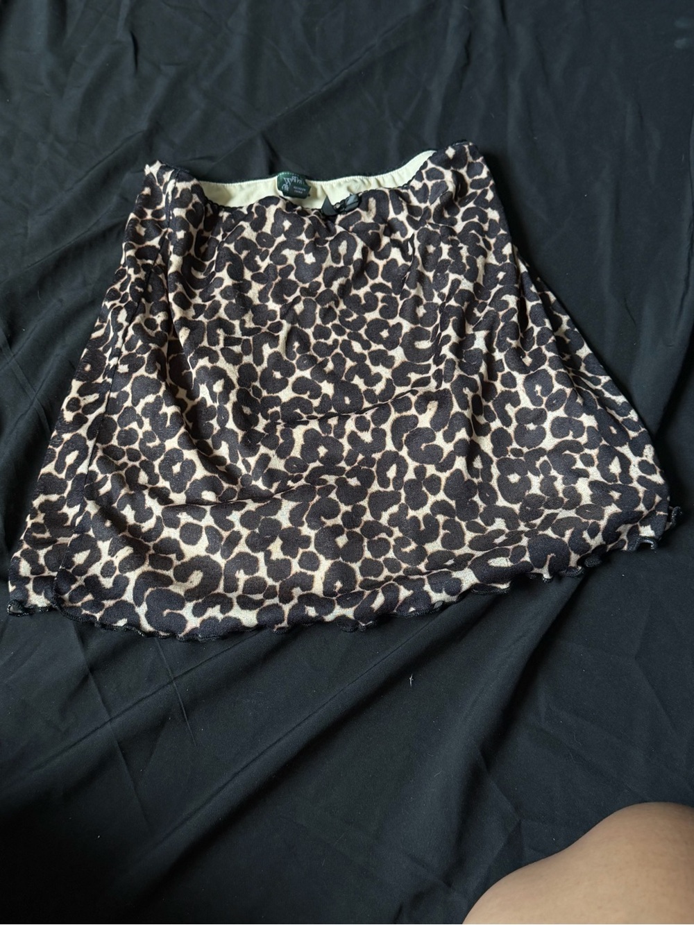 wild fable Leopard Print Circle Skirt - Black & Cream